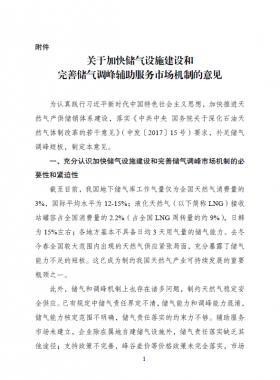 《關(guān)于加快儲(chǔ)氣設(shè)施建設(shè)和完善儲(chǔ)氣調(diào)峰輔助服務(wù)市場(chǎng)機(jī)制的意見(jiàn)》的通知(發(fā)改能源規(guī)〔2018〕637號(hào))